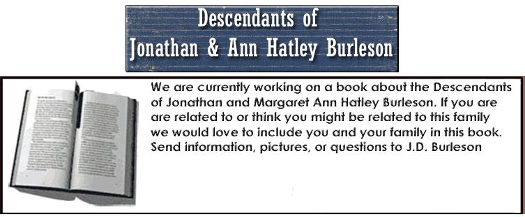 Descendants of Jonathan & Ann Hatley Burleson